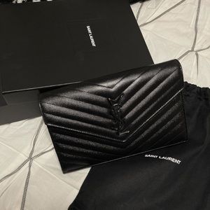 YSL MONOGRAM CHAIN WALLET IN MEDIUM